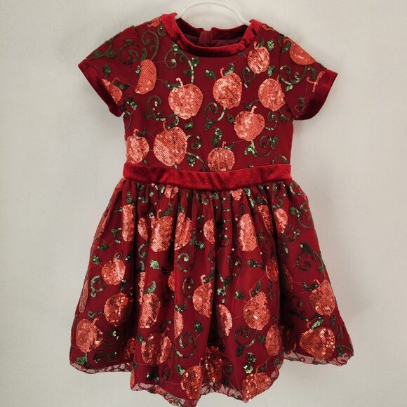 Disney Princess Snow White Dress Red Apples Special Occasion Formal Girls 4 - Picture 1 of 8